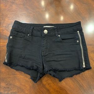 Black denim jean shorts